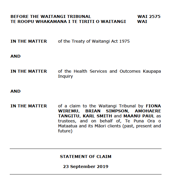 WAI 2575 Claim Relating To Health Inequities Across Mataatua wai-2575-claim-relating-to-health-inequities-across-mataatua